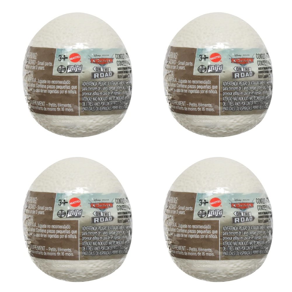 Disney Cars On The Road Mini Racers Mystery Dino Egg Cruisers, Set of 4