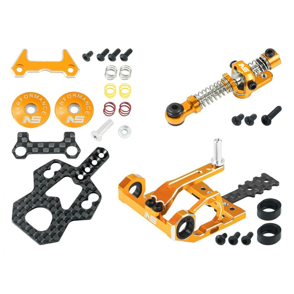 NexxSpeed Round Motor Mount w/Disk Damper Center Shock Package (Gold) - Kyosho Mini-Z MR03