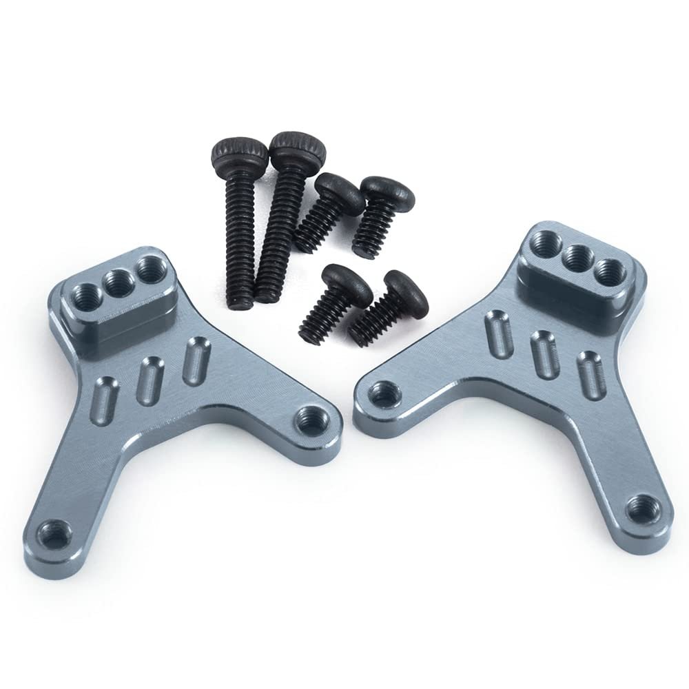 2Pcs Aluminum Rear Shock Towers Mount for Kyosho Jimny 1/18 Mini-Z 4x4 Jeep Wrangler Hilux 1/24 RC Crawler Car Model (Color : Titanium)