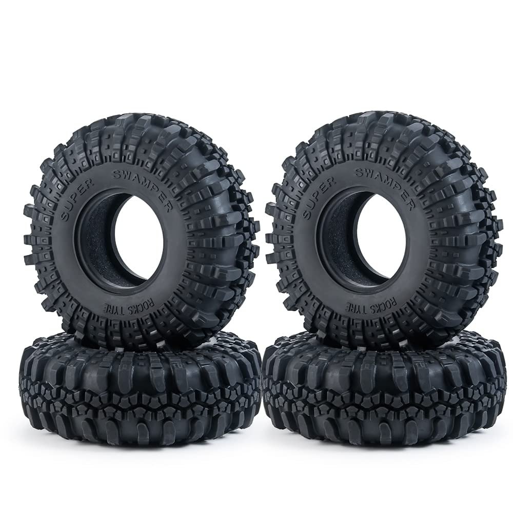 4Pcs 2.2inch 137 * 49mm Beadlock Rubber Tyres Wheel Tires for Axial SCX10 Traxxas TRX-4 1/10 RC Crawler Car Parts