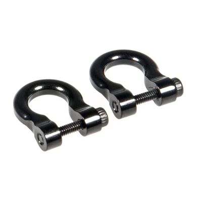 2Pcs Metal Bumper Trailer Hooks Rescue Tow Shackles for TRAXXAS TRX-4 TRX4 1/10 RC Crawler Car Decoration Parts (Color : Black 2Pcs)