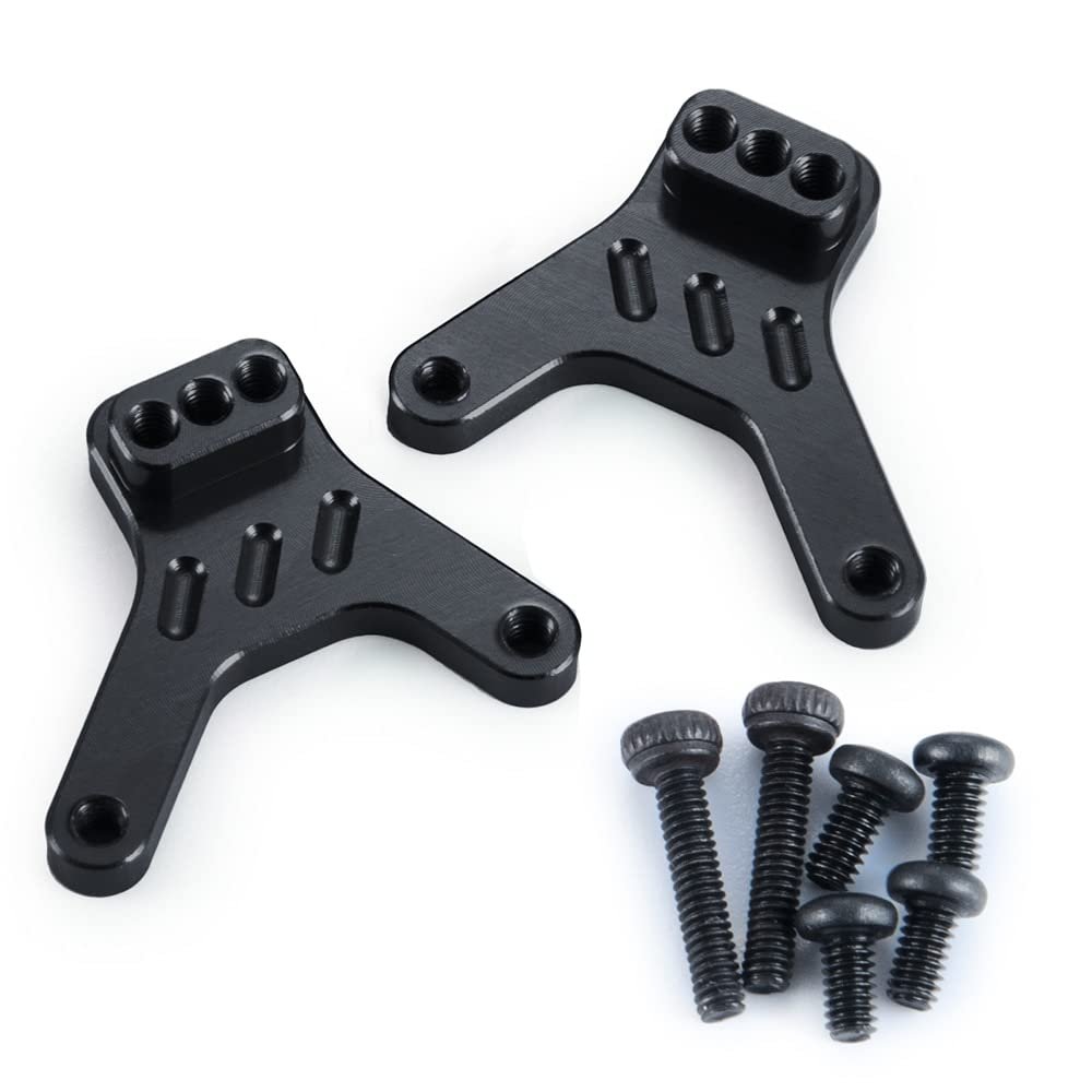 2Pcs Aluminum Rear Shock Towers Mount for Kyosho Jimny 1/18 Mini-Z 4x4 Jeep Wrangler Hilux 1/24 RC Crawler Car Model (Color : Black)