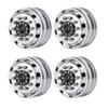 Metal Front Wheel Hub Rims with 30mm Width Black Rubber Tires #2 for 1/14 Tamiya RC Trailer Tractor Truck Car Parts (Color : 4Pcs Front Rims) view 1