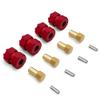 1Set Aluminum Alloy 4mm Extended Wheel Hex Hub Adapter for Axial SCX24 90081 Deadbolt 1/24 RC Crawler Car Universal Part (Color : Red) view 1