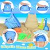 FUSPWEAO Beach Toys, Dinosaur Sand Toys with Dump Truck and Collapsible Beach Bucket, Shovel and Rake, Mesh Bag, Animal Dinosaur Sand Molds, Sand Castle Toy, Sandbox Toys for Toddlers Kids Boys view 2