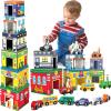 Atoylink Toddler Sorting and Stacking Toys with Magnetic Wooden Cars & Community Helpers, Baby Number Blocks Nesting Boxes Preschool Learning Montessori Toys for 1 2 3 Year Old Boys Girls Gift view 4