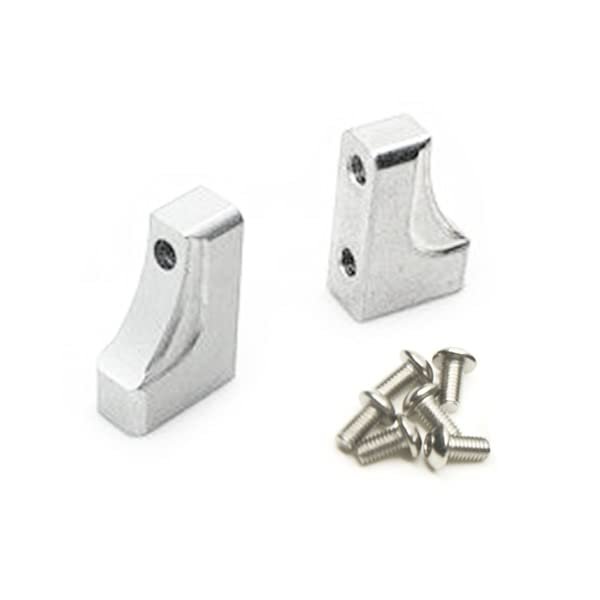 2Pcs Aluminum Servo Mount Bracket for Axial SCX10 90047 Wrangler 1/10 RC Crawler Car Truck Replacement Parts (Color : Silver)