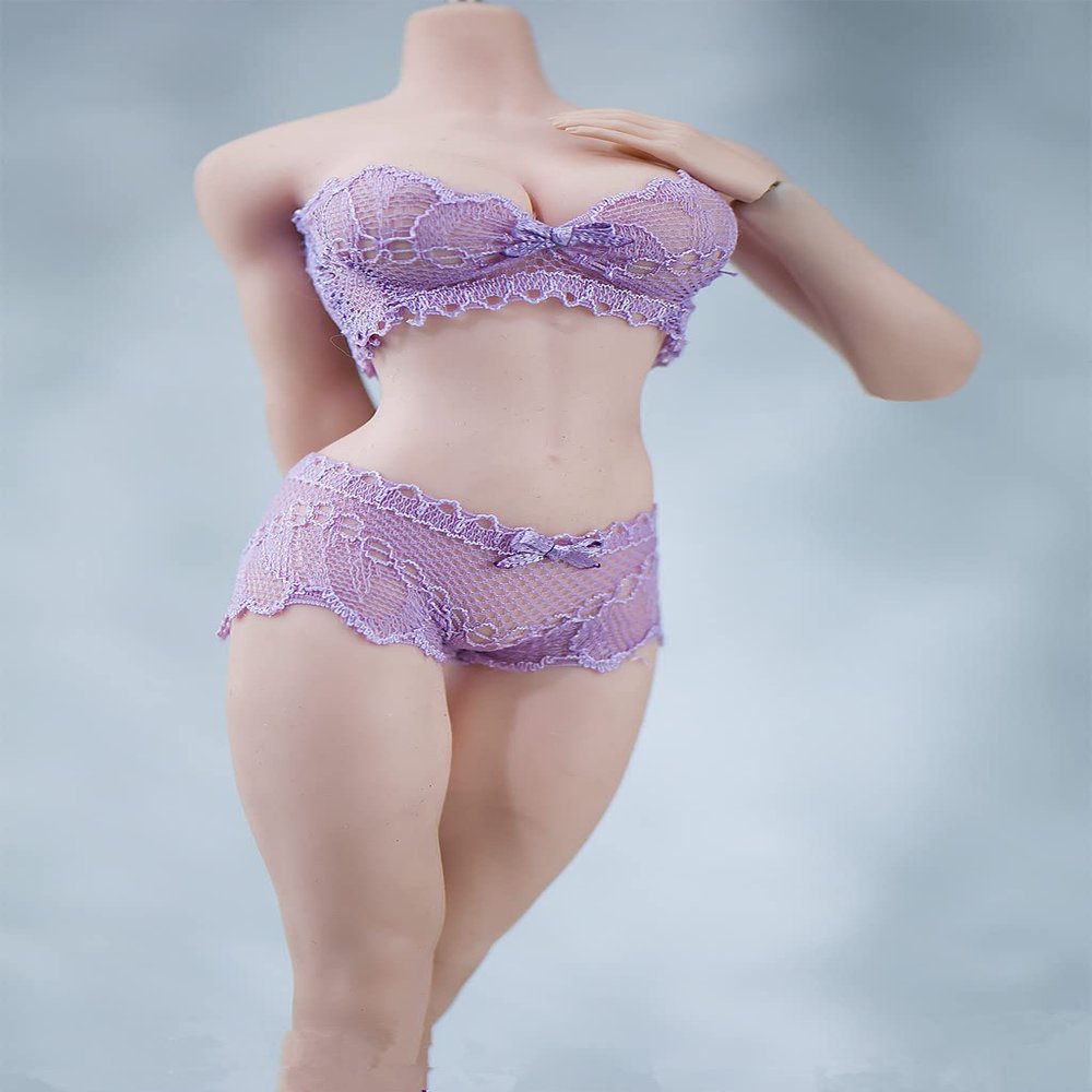 1/6 Scale Female Clothes,Female Lace Bras Briefs Underwear Costume Outfit Clothing for 12inch PH TBL JO Seamless Action Figure Body (Purple)