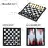 Travel Chess Set 3 in 1-10 Inch Chess Checkers Backgammon Set Magnetic - Travel Board Games Portable Travel Games view 3