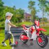 AOKOY 12V Ride On Motorcycle with Training Wheels for Kids, Red view 2