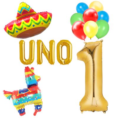 100% LIKED-Uno Birthday Decoration Balloons, Spanish Mexican 1st Birthday, First 1st Birthday, First Fiesta Decorations balloons banner,sign, cinco de mayo 1st birthday