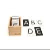 Montessori Sandpaper Letters | Black & White Montessori Letters Set w/ 3.5"x2.8" Lowercase & Uppercase Sand Paper Letters Cards | Sensory Sandpaper Letters Montessori | alphabet sandpaper letters view 1