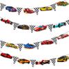 4pcs Race Car Party Banners Racing Car Party Decorations Black and White Pennant Racing Banner Race Cars Birthday Banners for Racer Birthday Sport boy Room Decor view 1