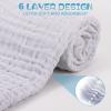 Asung Baby Towels Muslin Baby Bath Towel 3Pack Infant Towels for Newborn Boy Girl 6 Layers Ultra Soft Cotton Toddler Towel for Baby's Delicate Skin 40x 40 Inch (Grey) view 2