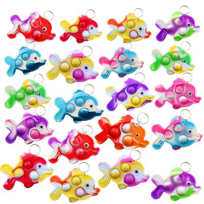 PSDFH 100 Packs Summer Present Unique Mini Fish Assorted fidgets for Kids Children Classroom Students Gifts from Teacher,Birthday Party Favors