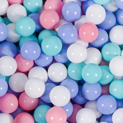 TRENDBOX Ball Pit Balls 100 - Macaron Colors Balls for Ball Pit, Play Tent Baby Playhouse Pool Birthday Party Decoration (J- Macaron& White)