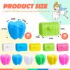 Pinkunn 200 Pcs Colorful Tooth Savers Box Plastic Tooth Holders Bulk for Boys Girls Kids Keepsake Goodie Bag Fillers Party Favor Dentist Office 7 Colors view 2