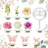 19 PCS Flower Cake Toppers Butterfly Cake Decorations with Artificial Pink Rose Flowers Eucalyptus Butterflies for Girls Birthday Party Wedding Baby Shower Supplies (HOT PINK) view 2