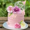 19 PCS Flower Cake Toppers Butterfly Cake Decorations with Artificial Pink Rose Flowers Eucalyptus Butterflies for Girls Birthday Party Wedding Baby Shower Supplies (HOT PINK) view 4