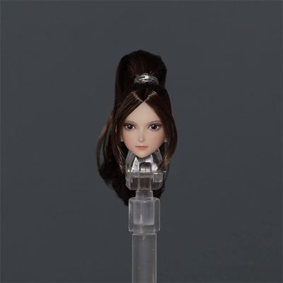 Fremego 1/12 Scale Female Head Sculpt,Anime Girl Pale Skin Head Carved for 6inch Seamless Action Figure Body Collection (H)