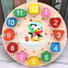 Toyvian Clock Toy Wooden Teaching Clock Props Penguin Pattern Toys Teaching Time Number Puzzle Stacking for Kids Baby Toddlers view 3