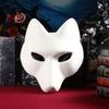 TOYANDONA 2Pcs White Plain Masks, PU Fox Mask Unpainted Masquerade Masks, DIY Animal Unpainted Craft Mask for Cosplay Masquerade Parties Costume Accessory view 2