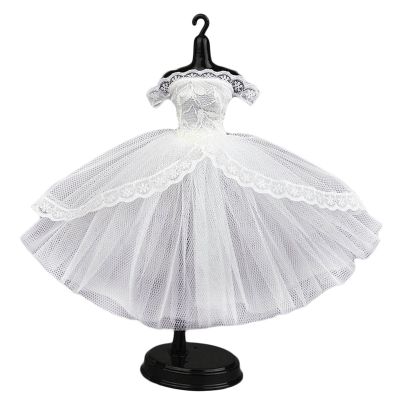 Fashion Ballet Dress for 11.5" Doll Clothes Outfits 1/6 Dolls Accessories Skirt Ball Party Gown (White lace)