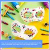 Leyndo 24 Pack Paper Mache Art Mask White Craft Masquerade Masks and Gem Stickers DIY Blank Mardi Gras Halloween Cosplay Party (Half Face Style) view 3