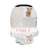 Personalized Baby Car Seat Cover for Babies with Name, Custom Plaid Baby Car Seats Canopy for Girls, Nursing Breastfeeding Stroller Covers Infant Car Seat Canopies for Newborn (Farm Theme Pink) view 4