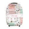Personalized Baby Car Seat Cover for Babies with Name, Custom Plaid Baby Car Seats Canopy for Girls, Nursing Breastfeeding Stroller Covers Infant Car Seat Canopies for Newborn (Woodland Pink) view 1