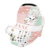 Personalized Baby Car Seat Cover for Babies with Name, Custom Plaid Baby Car Seats Canopy for Girls, Nursing Breastfeeding Stroller Covers Infant Car Seat Canopies for Newborn (Woodland Pink) view 2