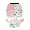 Personalized Baby Car Seat Cover for Babies with Name, Custom Plaid Baby Car Seats Canopy for Girls, Nursing Breastfeeding Stroller Covers Infant Car Seat Canopies for Newborn (Woodland Pink) view 4