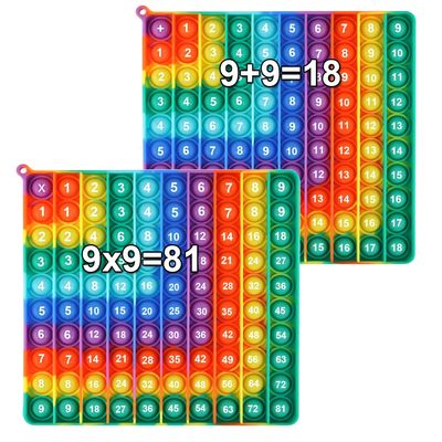 1-9 Addition Chart & 9x9 Multiplication Tables, Right-Angled Rainbow Square 100 Bubbles Math Games Multiplication Games for Multiplication Study Division Learning Math Manipulatives