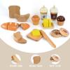 PairPear Wooden Bakery Play Food Set, Pretend Play Kitchen Accessories with Shopping Bag, Kids Cutting Food Gift for Boys and Girls Ages 3+ view 4