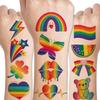CHARLENT Glitter Rainbow Temporary Tattoos - 140 PCS Glitter Pride Tattoos Butterfly Heart Rainbow Tattoos for Pride Party Favors view 1
