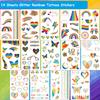 CHARLENT Glitter Rainbow Temporary Tattoos - 140 PCS Glitter Pride Tattoos Butterfly Heart Rainbow Tattoos for Pride Party Favors view 2