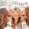 CHARLENT Glitter Rainbow Temporary Tattoos - 140 PCS Glitter Pride Tattoos Butterfly Heart Rainbow Tattoos for Pride Party Favors view 3