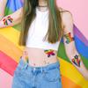 CHARLENT Glitter Rainbow Temporary Tattoos - 140 PCS Glitter Pride Tattoos Butterfly Heart Rainbow Tattoos for Pride Party Favors view 4