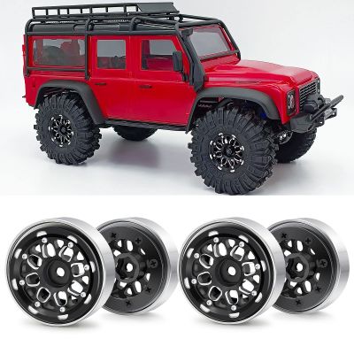 Benedict Harry 4PCS Beadlock Wheel Rim Crawler Wheels Rims for 1/18 TRX4M TRX4-M Axial AX24 SCX24 Bronco Deadbolt C10 JLU Gladiator Upgrade Parts(Black)