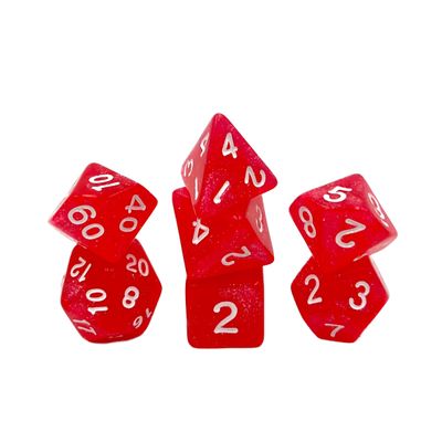 Dice4friends DIC17534 Confetti Dice Set Ruby Red (7) Dice