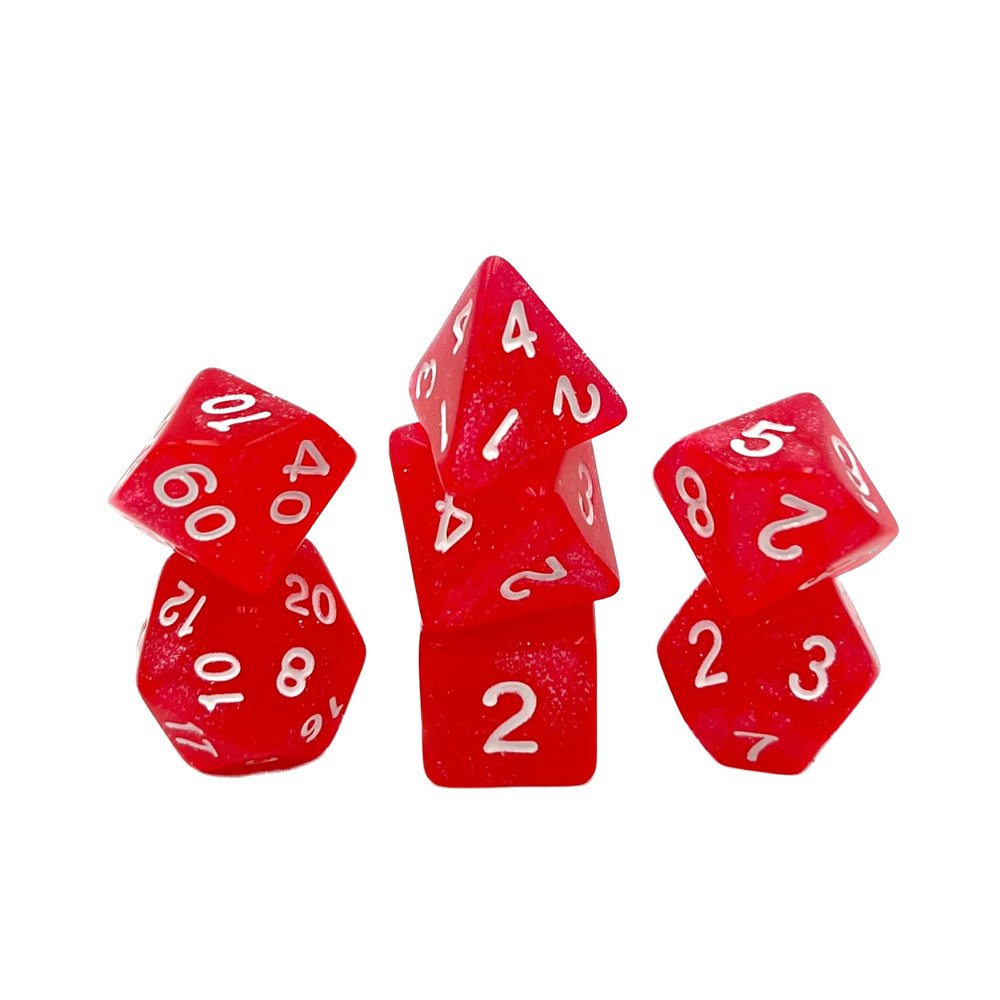 Dice4friends DIC17534 Confetti Dice Set Ruby Red (7) Dice