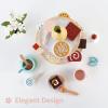 PairPear Tea Party Set Dessert Stand Playset -Wooden Toys Pretend Play Food Kitchen Accessories for Toddler Tea Set Birthday Gift view 2