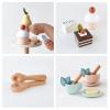 PairPear Tea Party Set Dessert Stand Playset -Wooden Toys Pretend Play Food Kitchen Accessories for Toddler Tea Set Birthday Gift view 3
