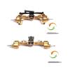 RCAWD CNC Machined Full Brass Front and Rear Portal Axle Housing w/Steel Gears&Brass Worm Gears&Brass Third Member Housing&Brass Hex for Axial 1-24 Scx24 Crawlers(Red) view 1