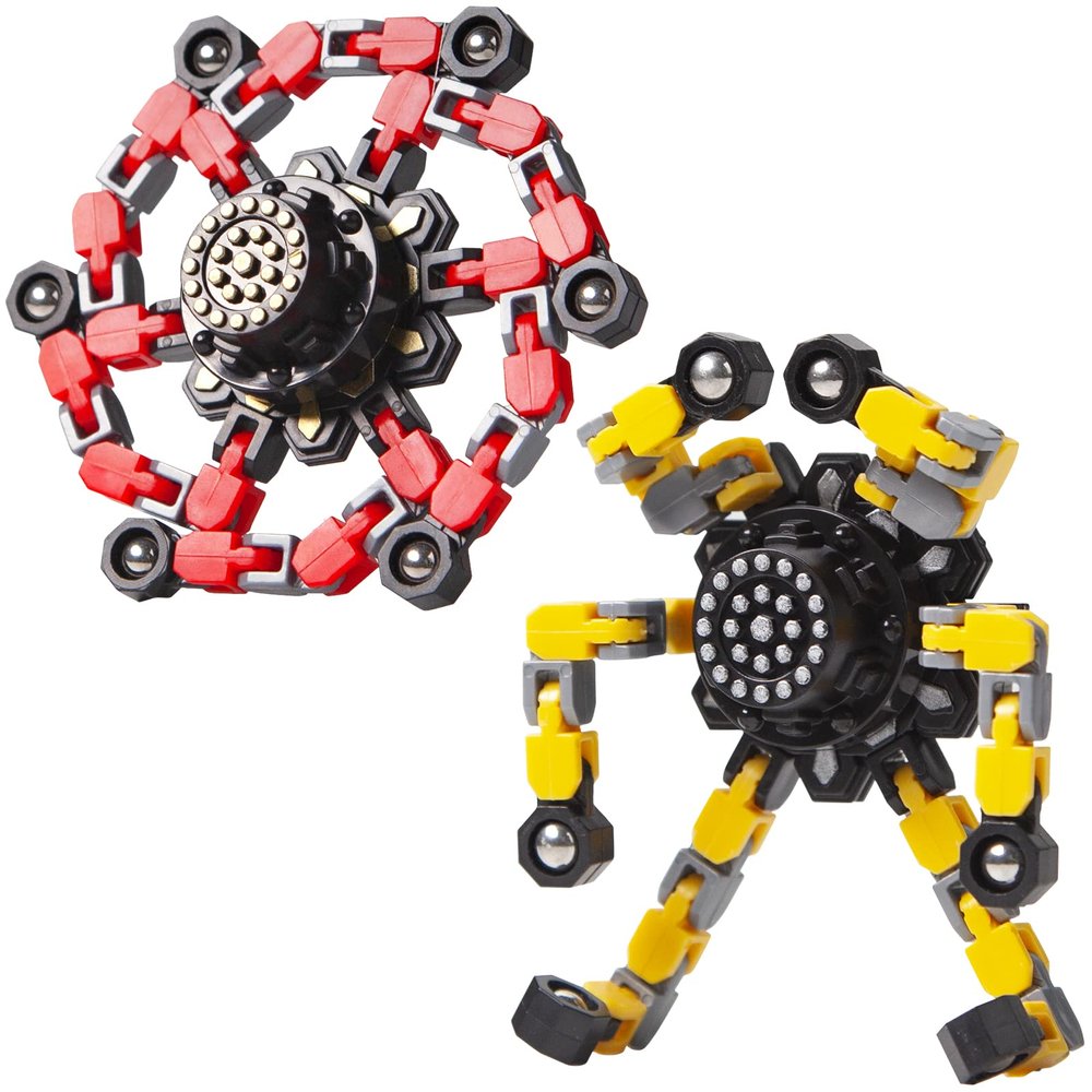 Gokeey Stocking Stuffers Gifts for Grandkids Transformable Fidget Spinners for Kids and Adults Stress Relief Sensory Fidget Toys for Boys Age 8-13 Teen Girls Kids Toys2 Pcs