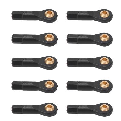 OUKENS 10Pcs RC Tie Rod Ball Head, Light Weight Wear Resistant Plastic Accurate Size M2 Tie Rod End Ball Joint, Plastic Ball Head Holder Link Rod Joint for 1/10 1/12
