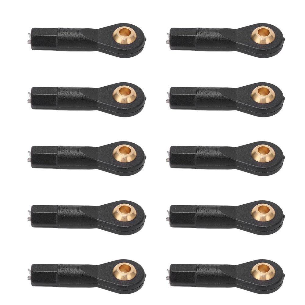 OUKENS 10Pcs RC Tie Rod Ball Head, Light Weight Wear Resistant Plastic Accurate Size M2 Tie Rod End Ball Joint, Plastic Ball Head Holder Link Rod Joint for 1/10 1/12