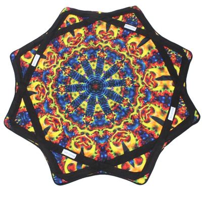 Mougee (moo-JEE) - Air Flow Star - for Beginners & Advanced - Fun & Challenging - Double Stitched Flow Toy - Vibrant Colors & Patterns Durable - 28 Diameter - Autumn Flower