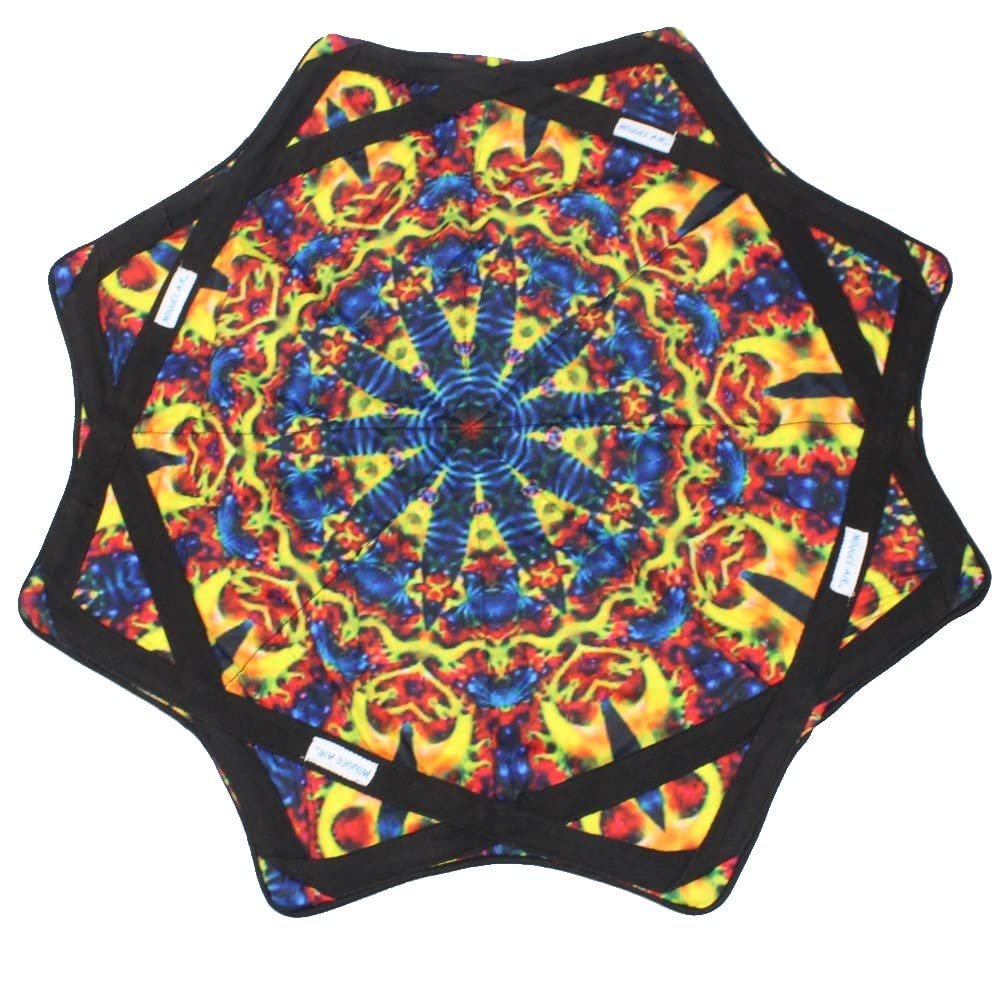 Mougee (moo-JEE) - Air Flow Star - for Beginners & Advanced - Fun & Challenging - Double Stitched Flow Toy - Vibrant Colors & Patterns Durable - 28 Diameter - Autumn Flower