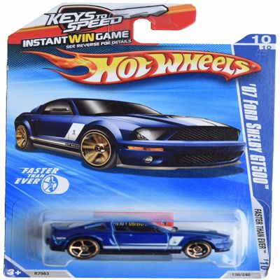 Hot Wheels '07 Ford Shelby GT500, Faster Than Ever '10 10/10 [blue Keys to Speed card]